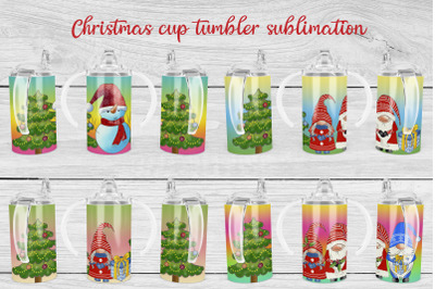 Sippy tumbler sublimation | Christmas gnome tumbler