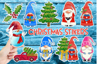 Christmas gnome stickers | Printable Christmas stickers