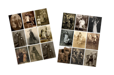 Set of 2 Sheets of Halloween Spooky Photos
