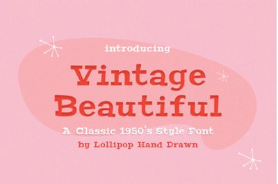 Vintage Beautiful Font (Vintage Fonts, Retro Fonts, 50s 60s Fonts)