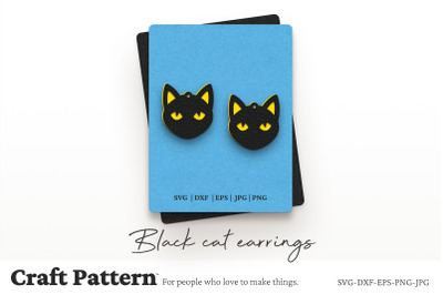 Cat Earrings SVG, Earring SVG, Earring Template, Laser Cut Files