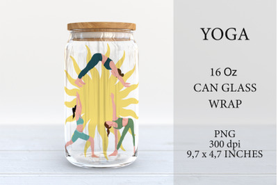 16 Oz Can Glass Wrap Yoga PNG