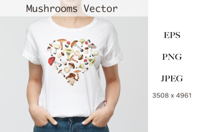 Sublimation T-shirt Designs Mushroom