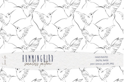 Hummingbird seamless pattern / Digital paper-1 JPEG file