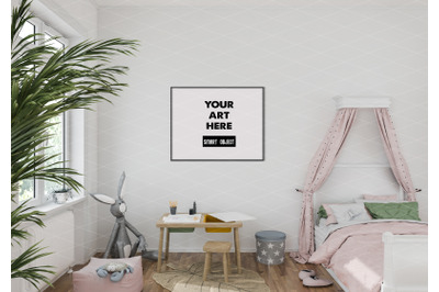 Interior scene artwork background frame mockup