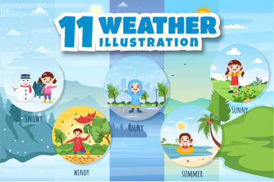 11 Types of Weather Conditions Illustration
