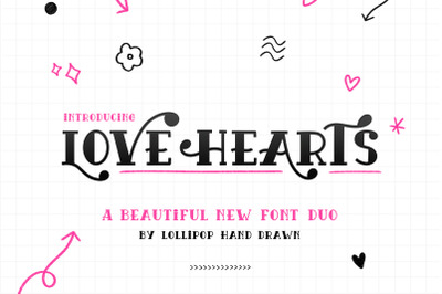 Love Hearts Font (Romantic Fonts, Love Fonts, Swirly Fonts)