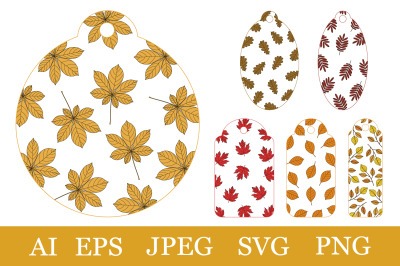 Fall Gift Tags template. Leaves Gift Tags. Autumn Gift Tags