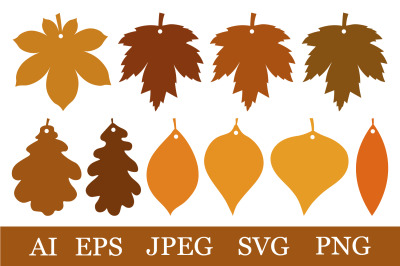 Leaves Gift Tags template. Fall leaves Gift Tags printable