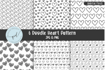 Doodle Heart Pattern | 6 Variations