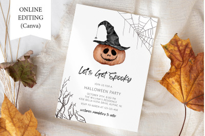 Halloween Invitation Template Let&#039;s Get Spooky Party Editable Canva