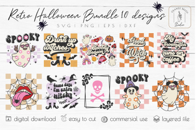 Retro Halloween SVG Bundle Spooky Halloween 10 Cut Files in 1