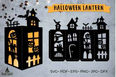 Haunted House svg | 3d Halloween lantern papercut