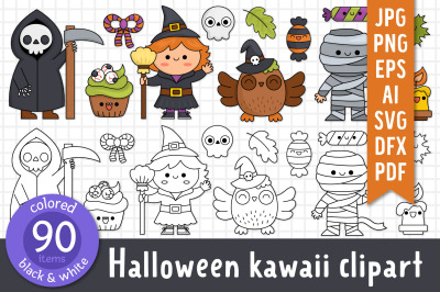 Halloween kawaii clipart