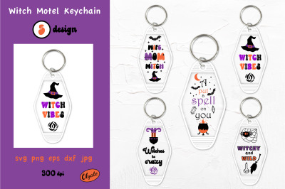 Witch Motel Keychain SVG. Witch Keychain. Witch SVG