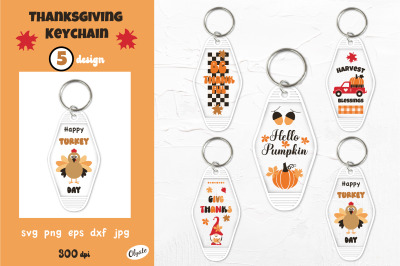 Thanksgiving Motel Keychain SVG. Thanksgiving Mini Bundle
