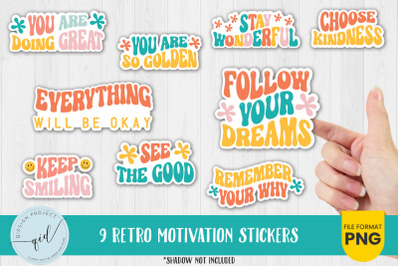 Retro Motivation Stickers | 9 Variations