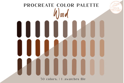 Wood Procreate Color Swatches. Brown Color Palette