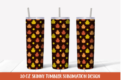 Autumn Tumbler Wrap Sublimation. Maple Leaves Skinny Tumbler