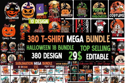 Halloween T-Shirt Mega Bundle &2C; Halloween SVG Mega Bundle &2C; Halloween