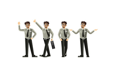 Employee Character Set Graphics Vector Illustration