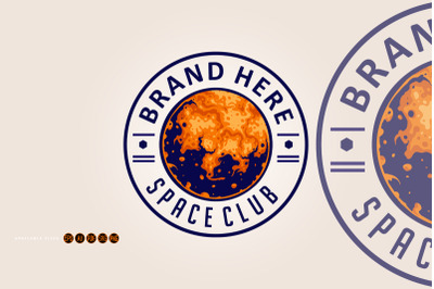 Space club label logo design svg