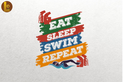 Vintage Eat Sleep Swim Repeat