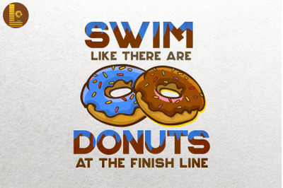 Funny Swimming Donut Design For Swimmer