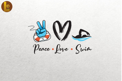 Peace Love Swim Gift For Swimming Lover