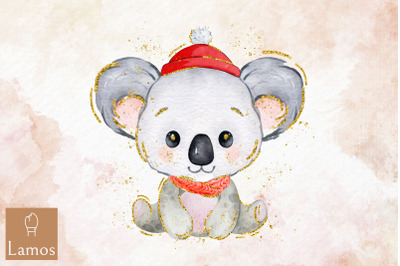 Hello Winter Koala Bear Clipart