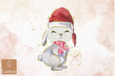 Hello Winter Bunny Rabbit Clipart