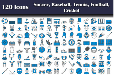 120 Icons Of Soccer, Baseball, Tennis, Football, Cricket
