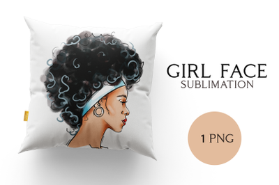 Girl fashion face png sublimation T-shirt design pillow