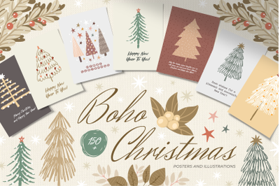 Boho Christmas - poster&amp;illustration