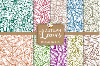 Fall Leaves Seamless Vector Patterns