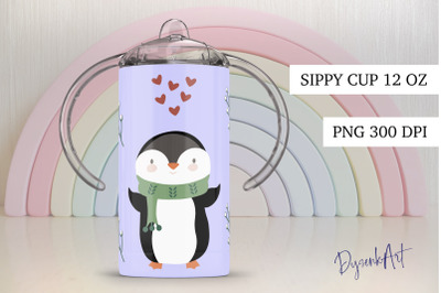 Sippy Cup Sublimation Penguin PNG
