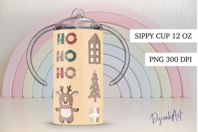 Sippy Cup Sublimation Christmas PNG