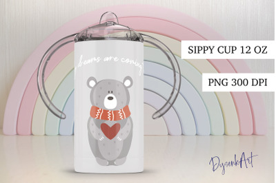 Sippy Cup Sublimation Teddy-Bear PNG