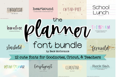 The Planner Font Bundle