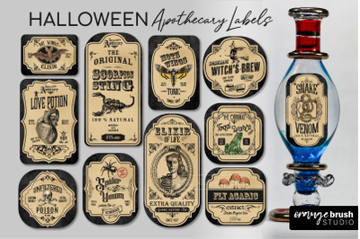 Witch Apothecary Labels Bundle Halloween Potion Bottle Labels