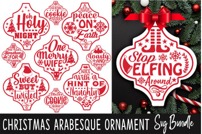 Christmas Arabesque Ornament SVG Bundle