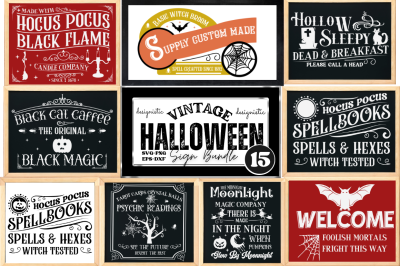Vintage Halloween Sign Bundle