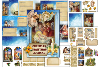 Printable Christian Christmas Prayer Journal Kit. Nativity Story. Bible Verses and Free Ephemera JPEG and PDF