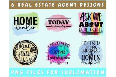 Real Estate Agent Sublimation Designs Bundle, 6 Designs