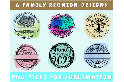 Family Reunion Sublimation Designs Bundle, 6 Designs