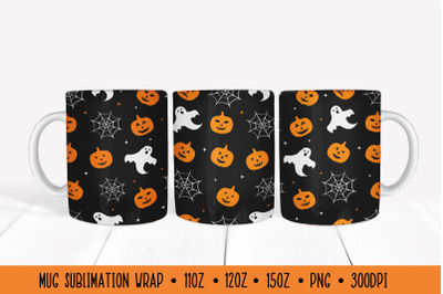 Halloween Mug Wrap. Halloween Sublimation Design Mug  Wrap