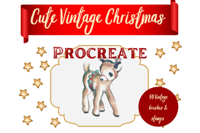 Procreate Brushes - Cute Vintage Christmas
