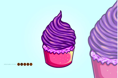 Delicious cute blueberry cupcake svg
