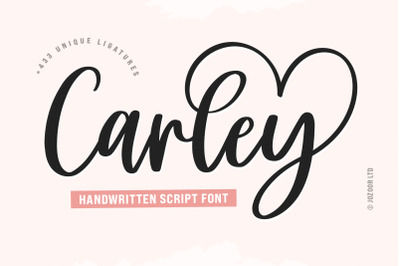 Carley - Lovely heart Script Font