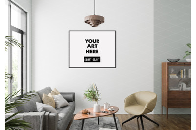 Interior scene artwork background frame mockup